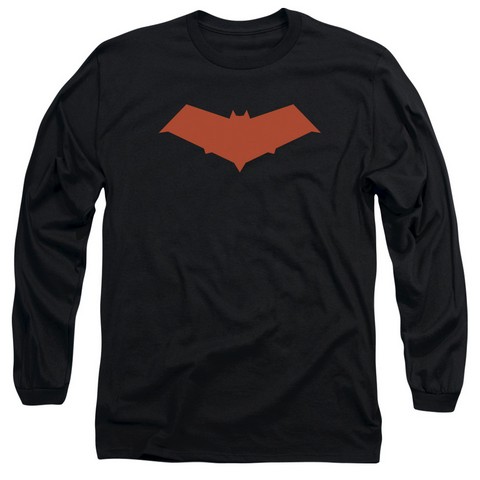 Batman-Red Hood - Long Sleeve Adult 18-1 Tee - Black- Large