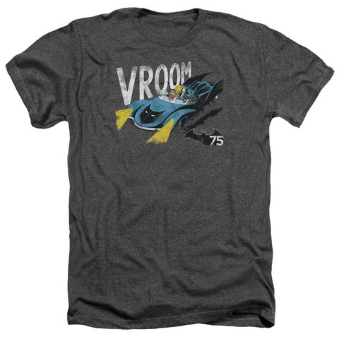 Batman-Vroom - Adult Heather Tee - Charcoal- Medium