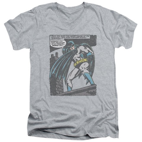 Batman-Bat Origins - Short Sleeve Adult 30-1 Tee - Athletic Heather, Medium