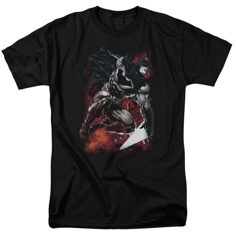 Batman-Sparks Leap - Short Sleeve Adult 18-1 Tee - Black- 5X