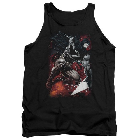 Batman-Sparks Leap - Adult Tank Top - Black- Large