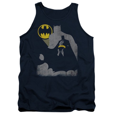 Batman-Bat Knockout - Adult Tank Top - Navy, Extra Large