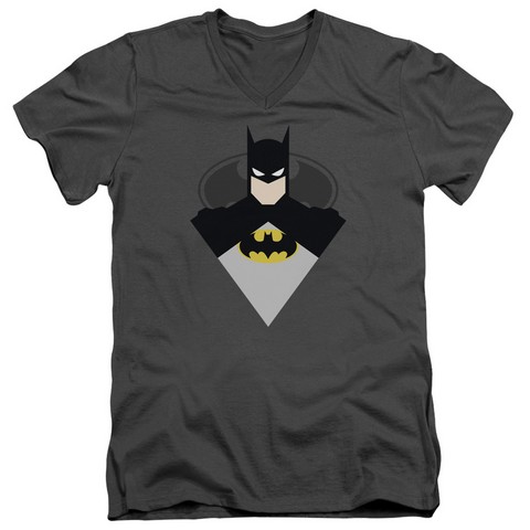 Batman-Simple Bat - Short Sleeve Adult 30-1 Tee - Charcoal- Large