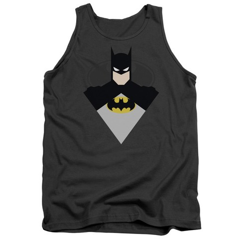Batman-Simple Bat - Adult Tank Top - Charcoal- Large