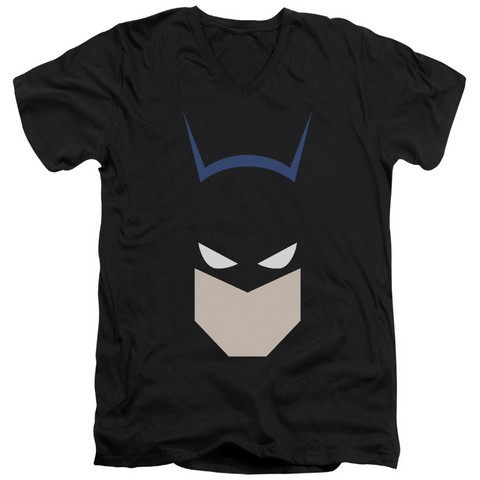 Batman- Bat Head - Short Sleeve Adult 30-1 Tee - Black- Medium