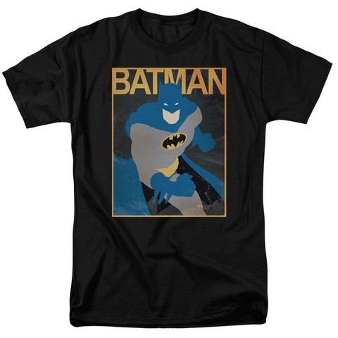 Batman-Simple Bm Poster - Short Sleeve Adult 18-1 Tee - Black- Medium