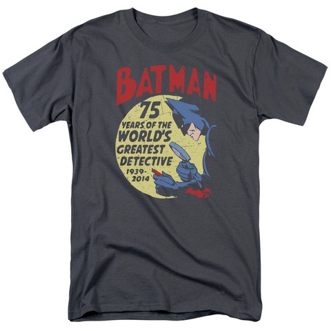 Batman-Detective 75 - Short Sleeve Adult 18-1 Tee - Charcoal- 4X