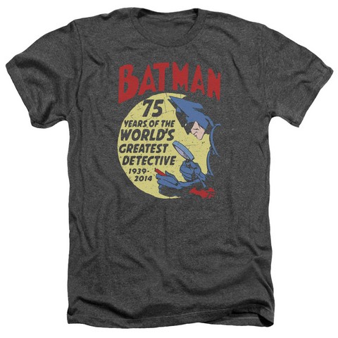 Batman-Detective 75 - Adult Heather Tee - Charcoal- Medium