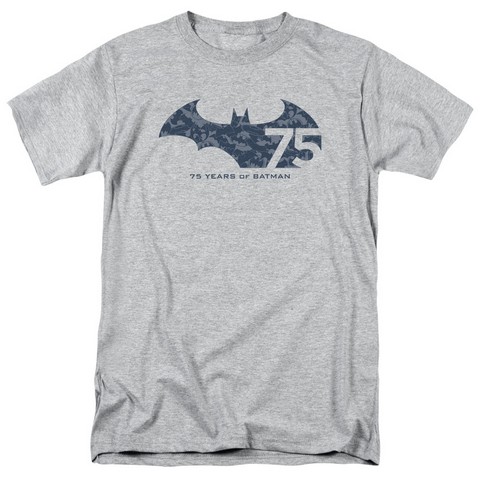Batman-75 Year Collage - Short Sleeve Adult 18-1 Tee - Athletic Heather- Medium