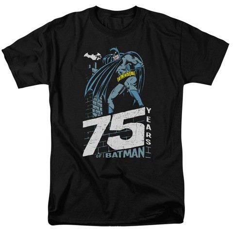 Batman-Rooftop - Short Sleeve Adult 18-1 Tee - Black- Medium