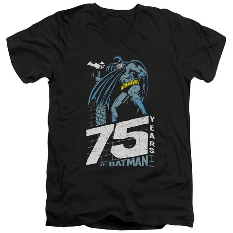 Batman-Rooftop - Short Sleeve Adult 30-1 Tee - Black- Medium