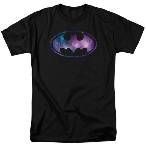 Batman-Galaxy Signal - Short Sleeve Adult 18-1 Tee - Black- Extra Large