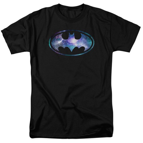 Batman-Galaxy 2 Signal - Short Sleeve Adult 18-1 Tee - Black, Medium