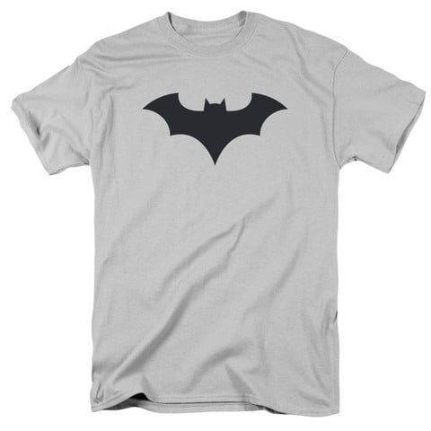 Batman-52 Title Logo - Short Sleeve Adult 18-1 Tee - Silver- Small