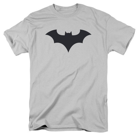 Batman-52 Title Logo - Short Sleeve Adult 18-1 Tee - Silver- 2X