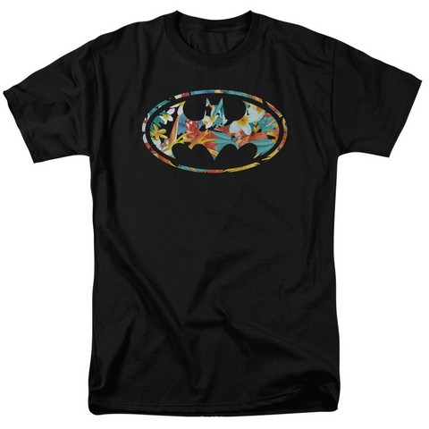 Batman-Hawaiian Bat - Short Sleeve Adult 18-1 Tee - Black- Small