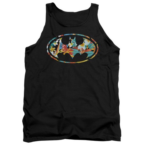 Batman-Hawaiian Bat - Adult Tank Top - Black- Small