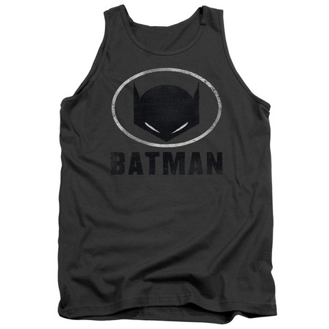 Batman-Mask In Oval - Adult Tank Top - Charcoal- Medium