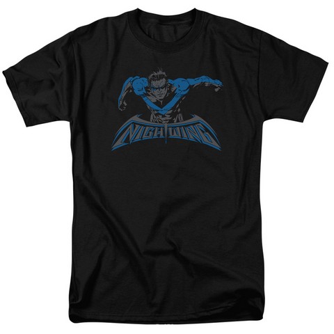 Batman-Wing Of The Night - Short Sleeve Adult 18-1 Tee - Black- Extra Large