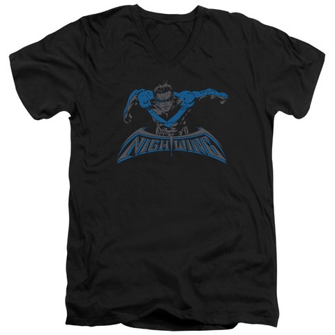 Batman-Wing Of The Night - Short Sleeve Adult 30-1 Tee - Black- Small