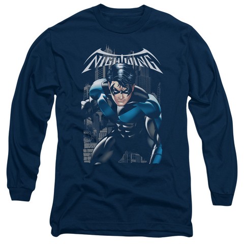 Batman-A Legacy - Long Sleeve Adult 18-1 Tee - Navy- Medium
