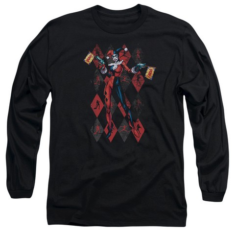 Batman-Pow Pow - Long Sleeve Adult 18-1 Tee - Black- Extra Large