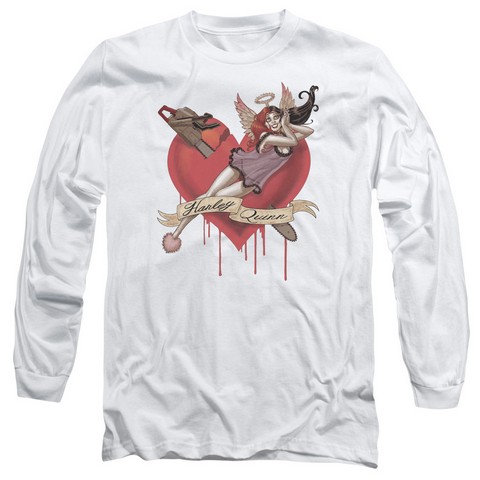 Batman-Perfect Angel - Long Sleeve Adult 18-1 Tee - White- Medium