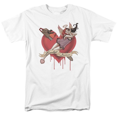 Batman-Perfect Angel - Short Sleeve Adult 18-1 Tee - White- Small