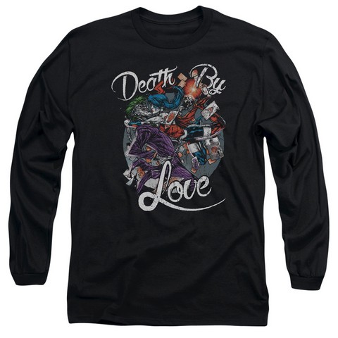 Batman-Death By Love - Long Sleeve Adult 18-1 Tee - Black- Medium