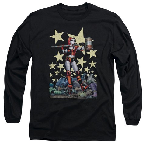 Batman-Hammer Time - Long Sleeve Adult 18-1 Tee - Black- Medium