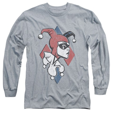 Batman-Profiling Long Sleeve Adult 18-1 Tee - Athletic Heather - Extra Large