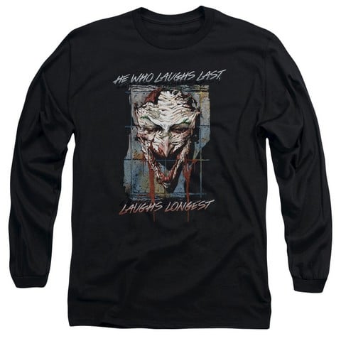 Batman-Just For Laughs - Long Sleeve Adult 18-1 Tee - Black- Large