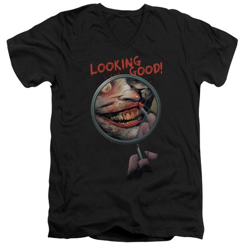 Batman-Looking Good - Short Sleeve Adult 30-1 Tee - Black- 2X