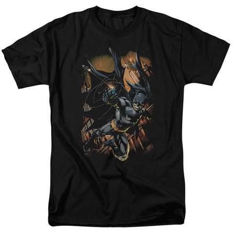 Batman-Grapple Fire Short Sleeve Adult 18-1 Tee - Black - 4X