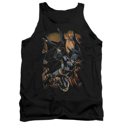 Batman-Grapple Fire - Adult Tank Top - Black- Small