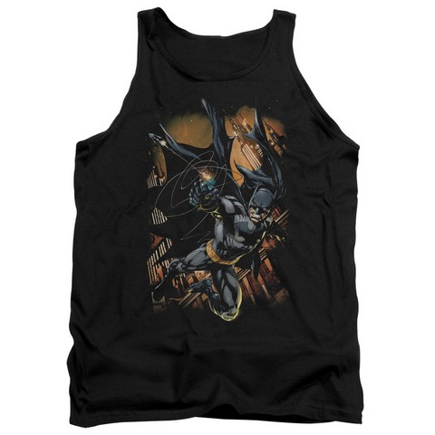 Batman-Grapple Fire - Adult Tank Top - Black- 2X