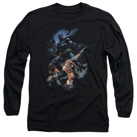 Batman-Gotham Knight - Long Sleeve Adult 18-1 Tee - Black- 2X