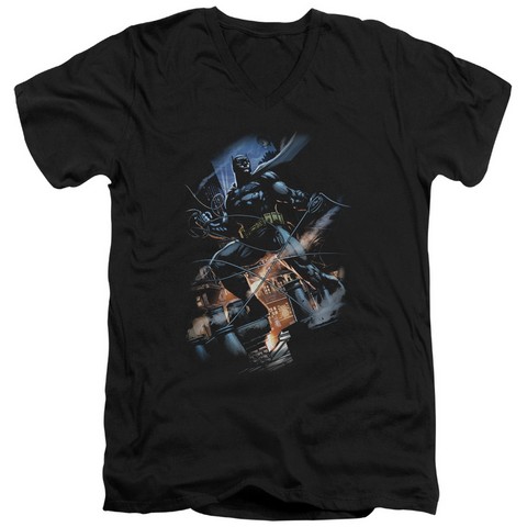 Batman-Gotham Knight - Short Sleeve Adult 30-1 Tee - Black- Extra Large