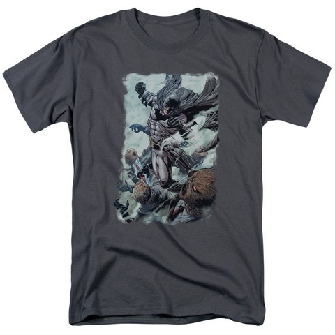 Batman-Punch - Short Sleeve Adult 18-1 Tee - Charcoal- Medium