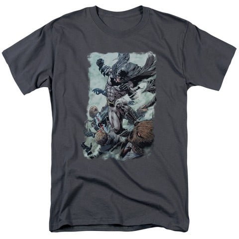 Batman-Punch - Short Sleeve Adult 18-1 Tee - Charcoal- Extra Large