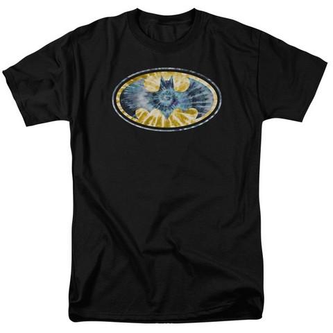 Batman-Tie Dye 3 - Short Sleeve Adult 18-1 Tee - Black- Small