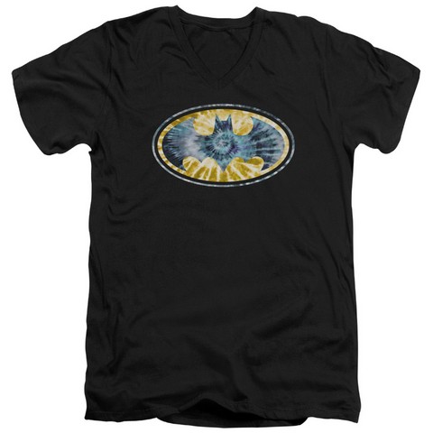 Batman-Tie Dye 3 - Short Sleeve Adult 30-1 Tee - Black- Extra Large