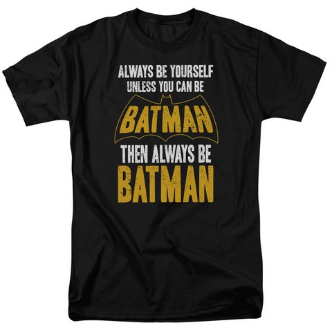 Batman-Be Batman - Short Sleeve Adult 18-1 Tee - Black- Small