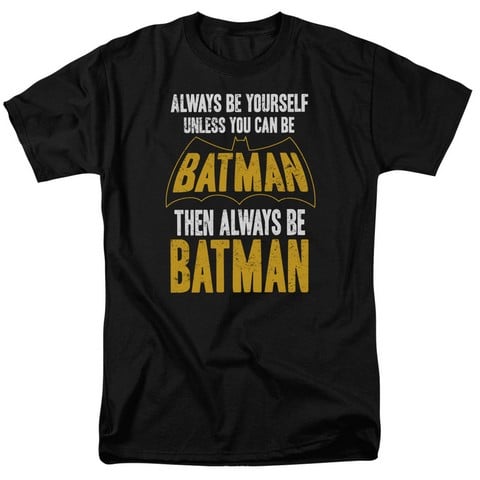 Batman-Be Batman - Short Sleeve Adult 18-1 Tee - Black- Medium