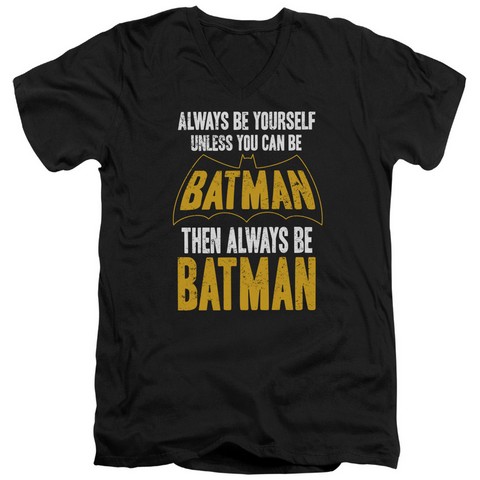 Batman-Be Batman - Short Sleeve Adult 30-1 Tee - Black- Medium