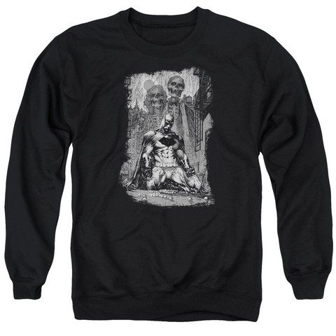 Batman-Sketchy Shadows - Adult Tee - Black- Large