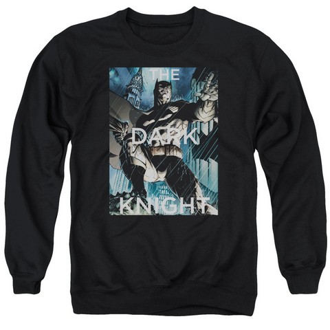 Batman-Fighting The Storm - Adult Tee - Black- 3X