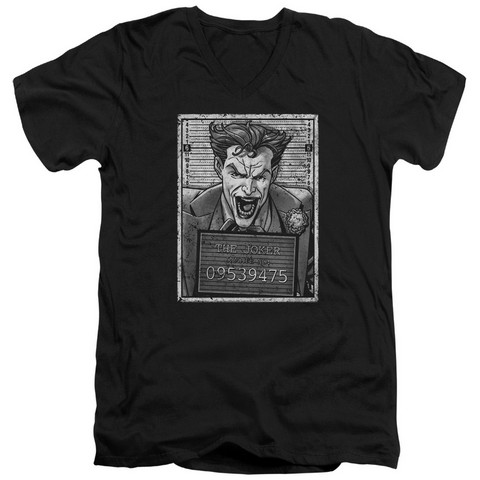 Batman-Joker Inmate Short Sleeve Adult 30-1 Tee - Black - Medium