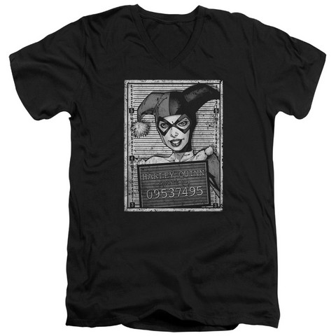 Batman-Harley Inmate - Short Sleeve Adult 30-1 Tee - Black- Extra Large