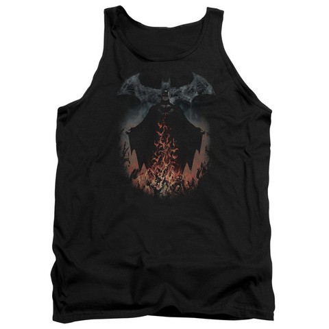 Batman-Smoke & Fire - Adult Tank Top - Black- Large